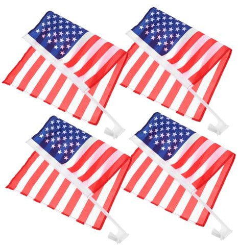 BESPORTBLE Ersatz-autoflaggen 4er-pack Amerikanische Flagge Autofensterflaggen Nationale Dekorative Flaggen Dekoration mit amerikanischer Flagge
