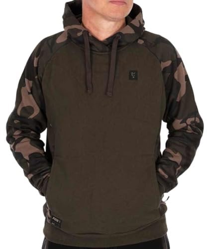 Fox Khaki/Camo Pullover Premium Hoodie - Angelpullover, Pullover für Angler, Angelbekleidung, Größe:XXL