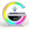 LTDOOIT Bedroom Table Lamp with Wireless Charger Stand Rechargeable Battery, 4-1 Loud Wireless Speaker RGB Night Light for Living Room Modern, Clock Bedroom Decor for Teen Boy Girl Gifts Cool Gadgets