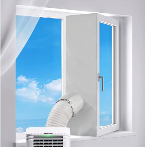 Oziral Joint de fenêtre pour climatiseurs Mobiles, Manchette argentée, Joint de fenêtre pour climatiseurs Mobiles, 4 mètres, Compatible avec Les Joints de fenêtre des climatiseurs, Facile à Installer
