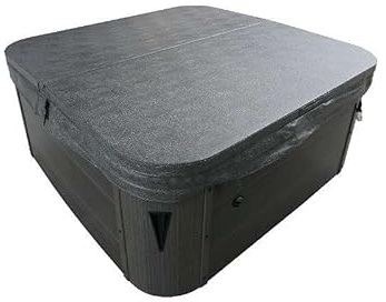 Thermoabdeckung 200x200 cm – isolierende Whirlpool-Abdeckung Milano in Anthrazitgrau | Energieeffizient & wetterfest | 8-10 cm Starke Isolierung | Klappbar & abschließbar | Radius 100 mm