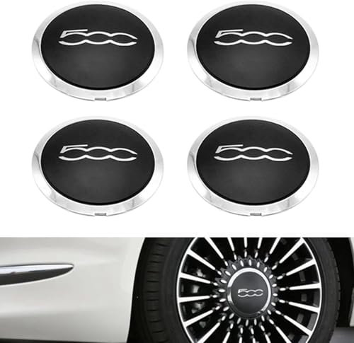 YUEXIANGJING 4 Pezzi Copricerchio Auto per Fiat 500, 133mm, Accessori per Decorazioni Auto Copricerchi Accessori Copricerchio Coprimozzo per Auto