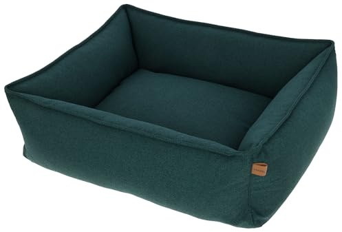 Kerbl Pet Kuschelbett Oliver | English Green, 85 × 70 × 25 cm, komfortables Hundebett und Liegekissen aus pflegeleichtem Polyester