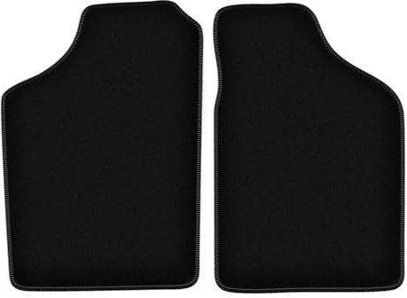Wielganizator Velours Vorne Fußmatten passend für Volkswagen Polo II (1981-1992) | Qualität: Basic - Genaue Passform, rutschfeste Untregrund 2-teilig - Schwarz