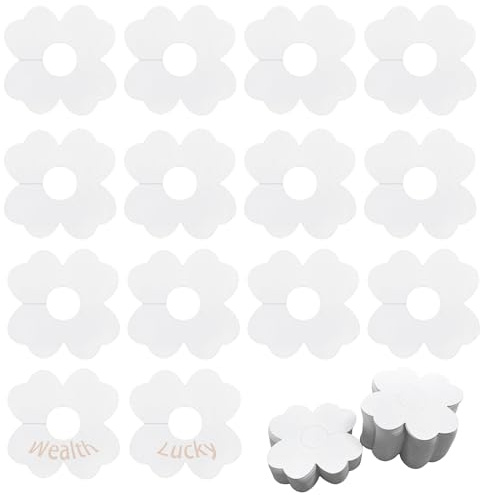 SEABABOO Weinglas Marker Aus Papier Blume, 100 Stk Weiß Vierblättriges Kleeblatt Glas Markierung Weinglas Weinetikett, DIY Weingläser Etikett für Identifikations