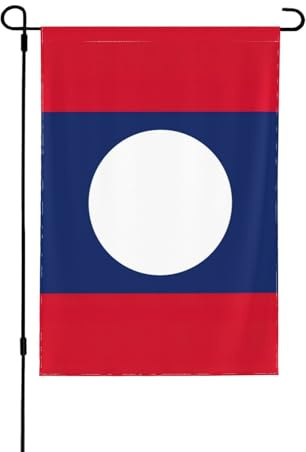 Drapeau du Laos double face pour jardin, décoration saisonnière pour cour avant porche