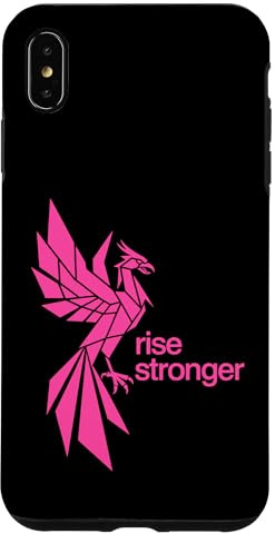 Rise Stronger Phoenix Design Rose Fluo Coque pour iPhone XS Max