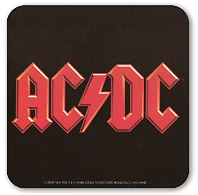 Logoshirt® Rock I AC/DC I Logo I Untersetzer I Coaster I Kork I 10x10cm I langlebiger Druck I Lizenziertes Originaldesign