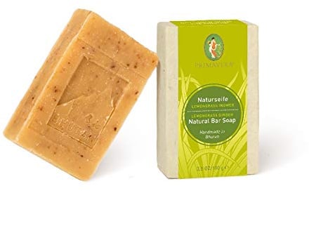 PRIMAVERA Naturseife Lemongrass Ingwer 100 g – Zertifizierte Naturkosmetik – Lemongrass, Ingwer – frisch duftend, zur milden Reinigung von Körper, Gesicht und Händen
