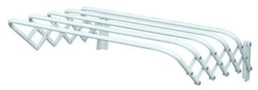MSV, Praktischer und Eleganter Wandtrockner aus Metall zur Optimierung des Trockenraums, Ideal für Innen und Außen, Maße 80 x 45 x 19 cm, Farbe Weiß
