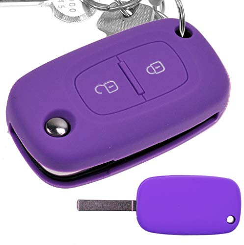Auto Schlüssel Hülle Silikon Schutz Cover Lila für Renault Wind Kangoo Modus Clio III Logan Modus Twingo