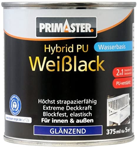 Primaster Hybrid-PU-Weißlack 375ml Glänzend Extreme Deckkraft Innen & Außen