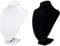PH PandaHall 2pcs Velvet 3D Bust Imitation leather Necklace Pendant Chain Display Holder Stand for Women, White & Black