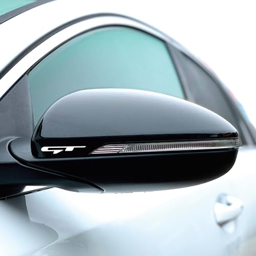 P054 Spiegelaufkleber GT 4er Set Autoaufkleber Innenraum Aufkleber Oracal 751C Set ohne Hintergrund (Weiß)