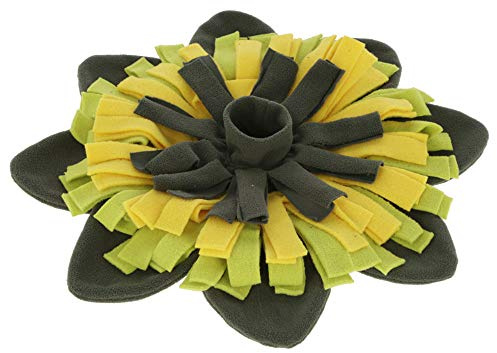 Kerbl Pet Schnüffelteppich Sunflower gelb/grün, Ø 40cm | Schnüffelteppich, grün, Hundespielzeug, Beschäftigung