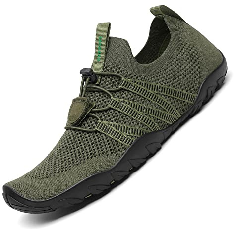 SAGUARO Chaussures Aquatiques Homme Femme Chaussons de Plage Respirant Chaussures d'eau Léger Chaussures de Yoga Natation Plongée Surf Piscine, Vert Pin, 40 EU