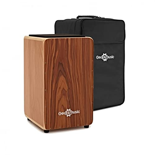 Gear4music Cajon Drum avec Seatpad et Gigbag Sapele