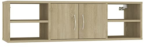 vidaXL Wandregal Hängeregal Wandboard Schweberegal Dekoregal Bücherregal CD Regal Wandschrank Hängeschrank Sonoma-Eiche 102x30x29cm Holzwerkstoff
