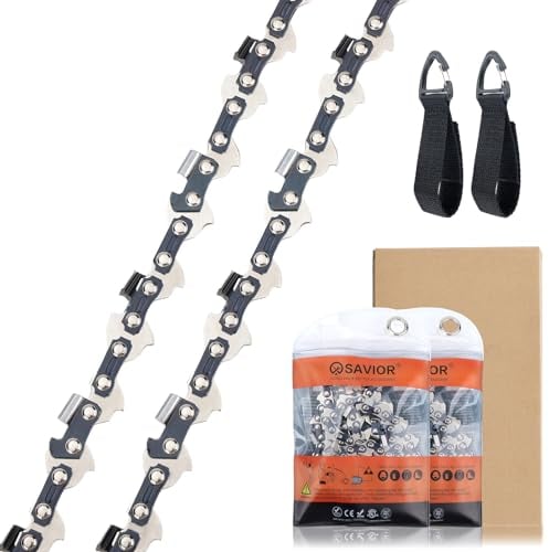 Savior Lot de 2 Chaîne de Tronçonneuse 3/8LP 45 maillons 1,1 mm 30 cm Faible Rebond Compatible pour Ryobi RAC227, Bosch, Husqvana, Dewalt et autres