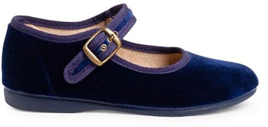 Pisamonas Merceditas Niña Terciopelo Hebilla Talla 37 Color Azul Marino