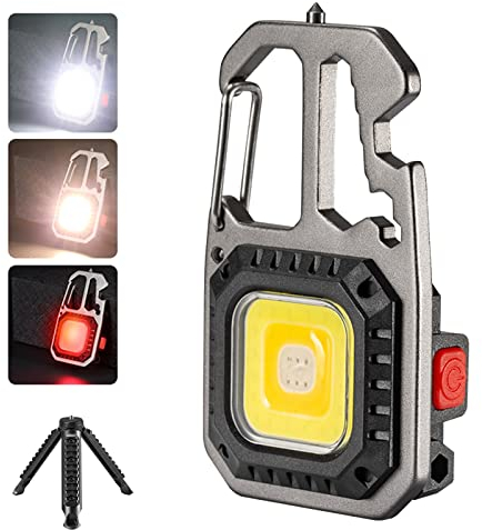 WingFly Mini Taschenlampe, LED Arbeitsleuchte, Tragbare Arbeitslampe 7 Modi 500 Lumen Wiederaufladbares Inspektionsleuchten mit Magnetfuß Stativ für Camping Reparatur Notbeleuchtung