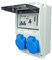 RoadEu - Distribuidor de corriente 230V con contador y 2 enchufes Schuko. Caja cuadro electrico con interruptor diferencial 40 A tipo A/AC, 2 x C16A. Ideal para talleres, cobertizos o jardines.