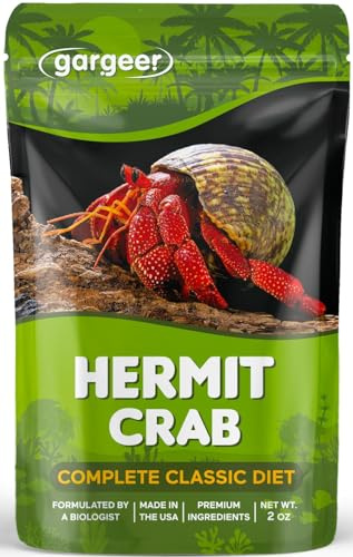 Gargeer Hermit Crab Complete Diet. Non-GMO Premium Ingredients, for All Nutritional and Immune System Needs. 2oz Granular Textured ‘Surprise Your Crab’ Meal. Enjoy!