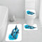 Badematten Set 3 teilig 50x80 Delphin Ozean Badezimmerteppich Set 3D WC Vorleger Set rutschfeste Badematte Maschinenwaschbar Tierkarikatur Badteppich Set für Badezimmer badvorleger