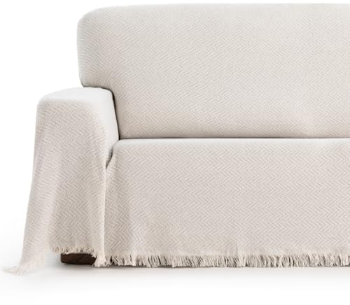 Maxifundas | Überwurf für Sofa und Bett | Hellgrau | 180 x 260 cm | Modell Zen | dekorativer Mehrzweck-Überwurf | pflegeleicht