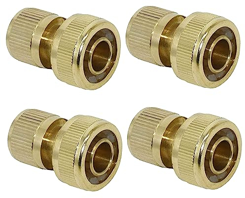Hydrogarden Connettore in Ottone Rapidi Raccordo Quick Connect 3/4 Tubo Attacco Quick Connector Acqua Connettore per Irrigazione e Giardino(4 Pack)