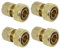 Hydrogarden Connettore in Ottone Rapidi Raccordo Quick Connect 3/4 Tubo Attacco Quick Connector Acqua Connettore per Irrigazione e Giardino(4 Pack)