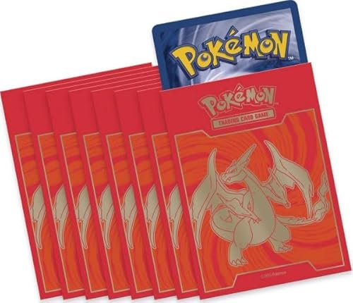 Pokemon Card Sleeves, Mega Charizard - Evolutions Elite Trainer Box - 65 Count Pack - Plastic, Deck Protectors