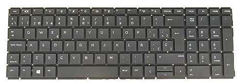 SP Español Teclado para Ordenador portátil HP Probook 450 G6 G7, 455 G6 G7, 450R G6, 455R G6, 2B-ABU07Q100, sin luz de Fondo, sin Cubierta