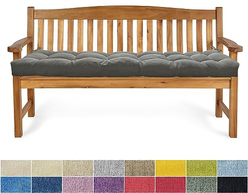 PHUSTJKL Bankauflage Bankkissen 180X40X6CM Sitzkissen für Bank rutschfeste Bankpolster Gartenbankkissen Rückenkissen Schaukel Stuhlkissen für Outdoor/Indoor Gartenmöbel Terrasse-Dunkelgrau