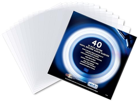 Retro musique Pack of 40 x 12 Inch Outer Vinyl Record Sleeves-Crystal Clear, Wrinkle Free, Plastic Covers for Single,Double,Triple & Gatefold LP Albums-Strong and Durable Polyethylene Album Sleeves