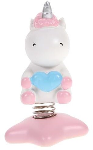 HOOTNEE 1Stück Einhorn Wackelfigur Nodding Ornament für Auto und Schreibtisch Cartoon Dekoration Spielzeug Lustige Auto Zubehör und Desktop Verzierung
