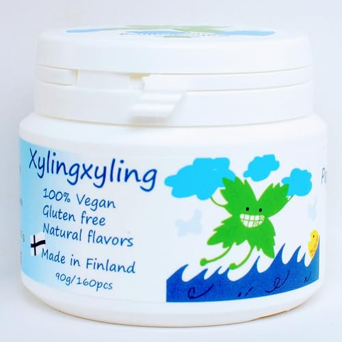 Xylingxyling – Finnische Xylit-Pastillen – 100% vegan, zuckerfrei, glutenfrei, mit natürlichen Aromen für tägliche Frische, 90g/160 Stück x 4 Packungen (Pfefferminze)