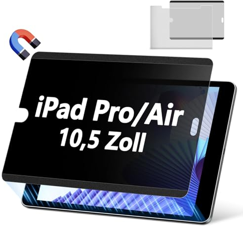 PYS Magnetische Blickschutzfolie für iPad Air 3 (10,5 Zoll 2019, 3. Generation) und iPad Pro 10,5 Abnehmbare Sichtschutzfolie Anti Glare Blaulicht Schutzfolie