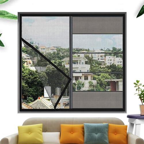 Window Mosquito Net – 120x175cm Insect Mesh for The Window – Mosquito Net Curtain with Adhesive Closure – Anti-Insect Net – for Indoor, Outdoor