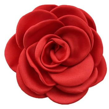 100 Mm Satin Camélia Fleur Grande Broche Épinglettes À La Main Tissu Fleur Broches Broche Pour Fête De Mariage Pour Femmes Hommes Robe Costume Vêtements Épingles à Cheveux Accessoires Bijoux (rouge)