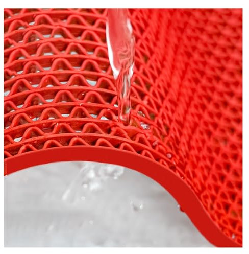Tappetino for esterni con drenaggio antiscivolo spesso 0,22 pollici, tappetino in PVC impermeabile commerciale for aree umide del bagno della piscina della cucina del ristorante al coperto(3.3x16.4ft)
