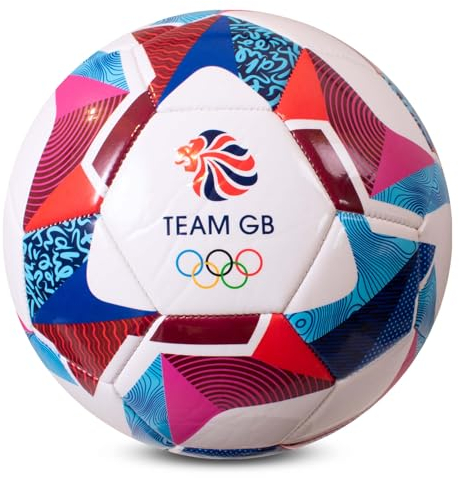 Hy-Pro Licenza ufficiale Team GB Football Size 5 - Olympics, Aero Design, pallone, Gran Bretagna, allenamento, partita, merchandising, collezione per bambini e adulti