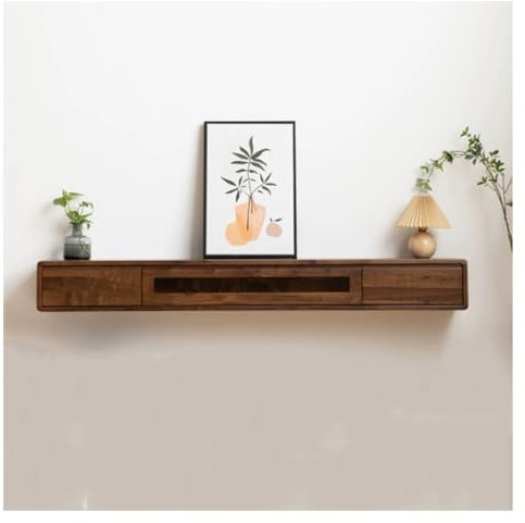 XXAD553TY TV Stand Wall Hanging Floating TV Stand Wood, Wall Mounted Entertainment Center TV Cabinet, Modern TV Stand Shelf Wifi Router Cables Organizer Storage Cabinet TV Cabinet