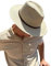Sombrero Marrón Hombre De Paja Protección Solar Panama Pamela Playa Verano Esparto Gorra para Sol Visera Enrollable con Tira Ajustable Marrón Lisa