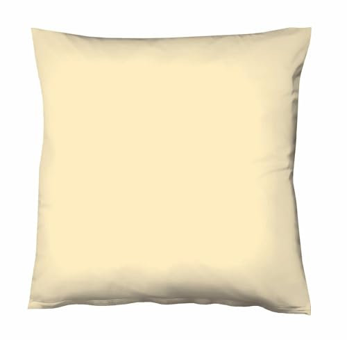 liebling Kissenhülle Interlock Jersey 40 x 40 cm, Farbe vanille, Kissenbezug aus 100% Baumwolle, edler Glanz, waschbar 60 Grad, Ökotex 100