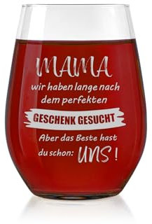 BeBeiZi Geburtstagsgeschenk für MaMa, Weingläser mit Geschenkbotschaft, Geschenke für frauen, Weingläser to go, Zarte Rotweingläser, Geschenke zum Muttertag, Weihnachtsgeschenke, 480ml