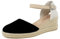 JOMIX Sandali Espadrillas Donna con Zeppa Scarpe Estive Punta Chiusa in Vera Pelle Cinturino Regolabile Eleganti e Comode ES2506 Nero 39