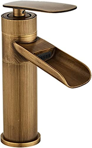 YIHANSS Wasserhahn Wasserfall Wasserhahn Badarmaturen Waschbecken Wasserhahn Einloch Hoch Einhebel Einloch Bad Wasserhahn Schwarz Wasserhahn Bad für Balkon,Schwarz A