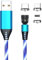 REFLEX POWER 1M 3-in-1 540° Rotate - Luminous Magnetic USB Charging Cable for iPhone/iPad, Micro USB, Type-C, 2.4A Fast Charge, Durable TPE, 360°/180° Rotating Magnetic Design - Blue Glow