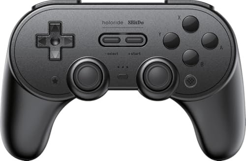 8bitdo Pro 2 Holoride Edition, Kabelloser Controller, 3 Profile, Anpassbare Vibration, Bluetooth 4.0, für Switch, Windows, Mac, Steam, Android (Black Edition)